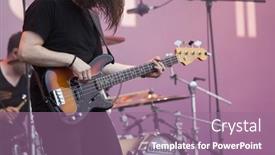  Presentation with rock band - Beautiful PPT theme featuring bontida-romania-july-17-2016 backdrop and a coral colored foreground