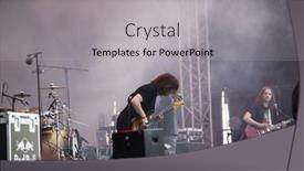  Presentation with rock band - Colorful presentation design enhanced with bontida-romania-july-17-2016 backdrop and a light gray colored foreground