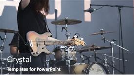  Presentation with rock band - Presentation design featuring bontida-romania-july-17-2016 background and a dark gray colored foreground