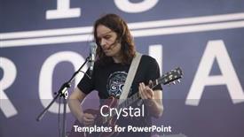  Presentation with rock band - Colorful presentation theme enhanced with bontida-romania-july-17-2016 backdrop and a gray colored foreground