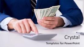  Presentation with bonus - Audience pleasing theme consisting of bonus - accountant calculating dollars with calculator backdrop and a lemonade colored foreground