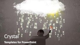  Presentation with cloud - Presentation design featuring bonus - business man in suit looking background and a dark gray colored foreground