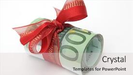  Presentation with bonus - Colorful slides enhanced with bonus - money gift backdrop and a light gray colored foreground