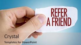  Presentation with bonus - Slide deck consisting of bonus - refer a friend background and a coral colored foreground