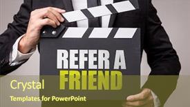  Presentation with bonus - Audience pleasing PPT theme consisting of bonus - refer a friend backdrop and a tawny brown colored foreground