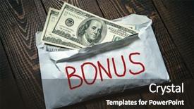  Presentation with envelope - Presentation design featuring severance - american dollars in the envelope background and a wine colored foreground