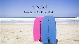 Presentation with scenic - Audience pleasing PPT layouts consisting of boogie boarding at a scenic backdrop and a light blue colored foreground