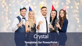  Presentation with party lights - Amazing slide deck having booh - celebration and holidays concept backdrop and a ocean colored foreground