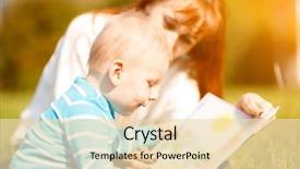  Presentation with beautiful-green - Amazing slide deck having baby reading book - picture of beautiful woman backdrop and a lemonade colored foreground