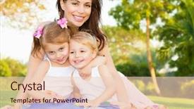  Presentation with daycare - Cool new slide set with baby haging book - picture of young happy family backdrop and a lemonade colored foreground