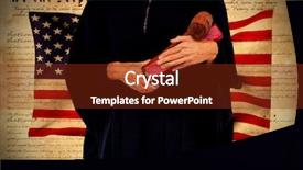  Presentation with declaration independence - Presentation design enhanced with book against declaration of independence background and a tawny brown colored foreground