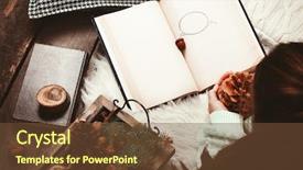  Presentation with nuts - Colorful presentation design enhanced with book and basket of evergreen backdrop and a tawny brown colored foreground