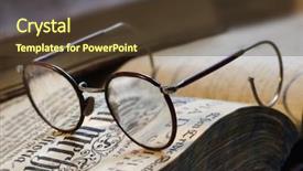  Presentation with eyeglasses - Beautiful slides featuring book and eyeglasses backdrop and a  colored foreground