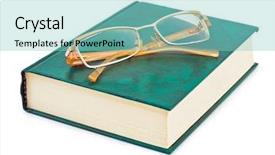  Presentation with book glasses - Beautiful slide set featuring book and glasses isolated backdrop and a seafoam green colored foreground