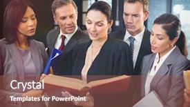  Presentation with law enforcment - Slides with book and interacting with business background and a violet colored foreground