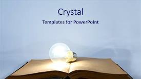  Presentation with flip book - Slides enhanced with book and light bulb background and a light blue colored foreground