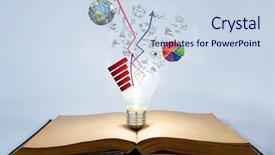  Presentation with flip book - Slides having book and light bulb background and a sky blue colored foreground