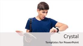  Presentation with education book or tree - Presentation featuring book and looking on watch background and a white colored foreground