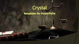  Presentation with criminal justice - Slide deck enhanced with book and sword of justice background and a tawny brown colored foreground