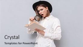  Presentation with magnifying glass - Amazing theme having book and using magnifying glass backdrop and a  colored foreground