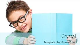  Presentation with book glasses - Presentation theme consisting of book and wearing glasses background and a arctic colored foreground