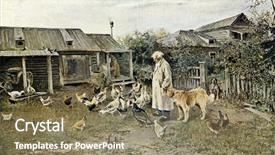  Presentation with seassons greetings - Audience pleasing PPT layouts consisting of book antique - stepanov - morning greetings illustration backdrop and a coral colored foreground