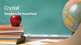  Presentation with life - PPT theme having school still life with copy background and a teal colored foreground