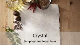  Presentation with spices - Presentation design consisting of book candle - image of white paper background and a soft green colored foreground