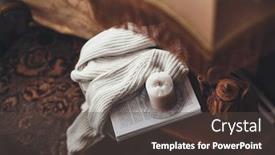  Presentation with resting place - Presentation design enhanced with book candle teapot and sweater on coffee table near armchair in wooden house cozy place for reading and resting at home background and a dark gray colored foreground