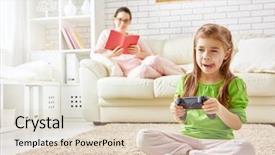  Presentation with family reading - Cool new theme with book child playing video game backdrop and a lemonade colored foreground