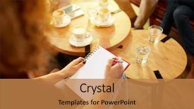  Presentation with female college student uti - Slides consisting of book club - close up of female s background and a coral colored foreground