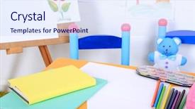  Presentation with classroom - Theme enhanced with book club - interior of classroom at school background and a sky blue colored foreground