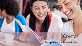  Presentation with newest wheelchairs for students - Beautiful slide set featuring book coffee - happy students colleagues studying together backdrop and a coral colored foreground