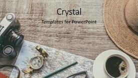  Presentation with world travel - PPT layouts consisting of book coffee - planning new travel destinations background and a light gray colored foreground