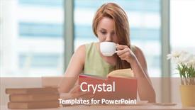  Presentation with young college student diagnosis of chlamydia - Presentation theme featuring book coffee - young student preparing for exams background and a coral colored foreground