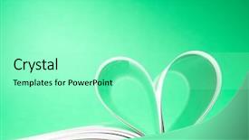  Presentation with heart book - Slide deck consisting of hearts church - pages of a book curved background and a seafoam green colored foreground