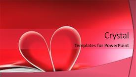  Presentation with heart book - Presentation theme consisting of book curved into a heart background and a red colored foreground