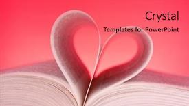  Presentation with heart book - Amazing slide deck having book curved into a heart backdrop and a coral colored foreground