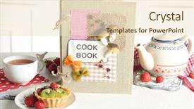  Presentation with teapot - Presentation design featuring book design - decorated cookbook with teapot background and a lemonade colored foreground