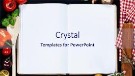  Presentation with notebook paper - Presentation having book design - fresh organic vegetables and spices background and a sky blue colored foreground