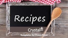  Presentation with chalkboard - Colorful slides enhanced with book design - recipes written on chalkboard close-up backdrop and a gray colored foreground
