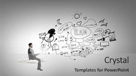  Presentation with isolation - Presentation design featuring book dream - man reading in isolation background and a light gray colored foreground