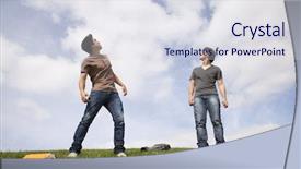  Presentation with dream sky - Slide set consisting of book dream - teenager students outside looking up background and a sky blue colored foreground