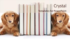  Presentation with baby book - Audience pleasing slide deck consisting of book end puppies isolated backdrop and a lemonade colored foreground