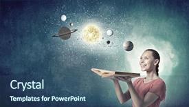  Presentation with planets - Slide deck having book exploring planets of sun background and a ocean colored foreground