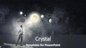  Presentation with planets - Audience pleasing presentation design consisting of book exploring planets of sun backdrop and a dark gray colored foreground