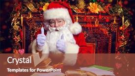  Presentation with santa claus and reindeers - Presentation theme having book festival - good old santa claus background and a red colored foreground