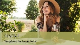  Presentation with wine book - Slides featuring book holding glass drinking wine background and a yellow colored foreground