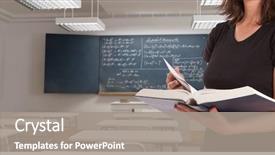  Presentation with classroom - Slides having book in a classroom background and a gray colored foreground