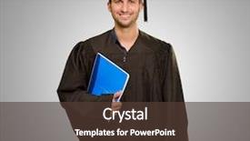  Presentation with book - Presentation theme consisting of concept - happy woman in glove background and a light gray colored foreground